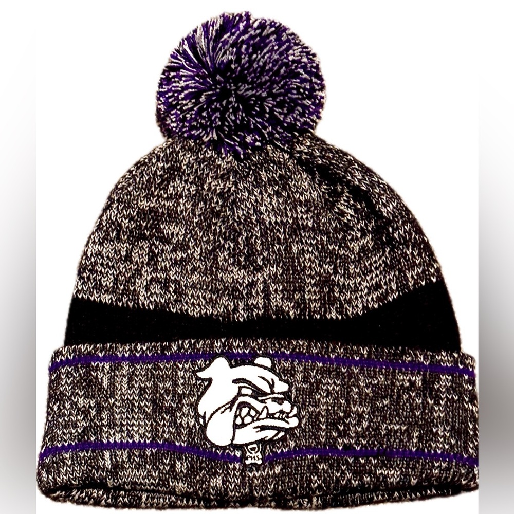 Pasco BULLDOGS / Pasco High School | Pom Pom Knit Hat!
OS | PRPL/GRY/BLK | NWOT